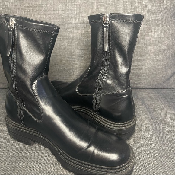 Zara Vegan Leather Booties - Picture 5 of 12